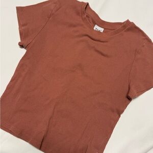 Aritzia TNA Rust Colored Baby Tee: Size Medium